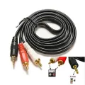 AV cable 3.5mm to 2 RCA 1.5 m audio TV speaker cable DVD player aux3.5mm to RCA red White. 