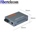 20KM Gigabit Fiber Optical Media Converter HTB-GS-03 1000Mbps  Single Fiber SC Port External Power Supply Optical fiber transmit. 