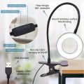 LED Reading Light with Clamp 3 Color & 10 Brightness Desk Lamp Flexible Gooseneck Book Lamp Eye Protection Reading Night Light. 