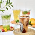 50pcs/Set 12/16OZ Plastic Cups With Lids Disposable Cups For Iced Coffee Smoothie Milkshake Cold Drinks Birthday Party Supplies. 