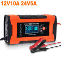 Car Battery Charger 10A 12V Automotive Battery Charger 24V 5A Car Accesorries Digital Display Detection Pulse Repair Car Charger. 