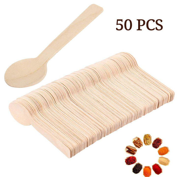 50Pcs%20Disposable%20Wooden%20Spoons%20for%20Tasting%20Sampling%20Yogurt%20Ice%20Cream%20Dessert%20Forks%20Wedding%20Party%20Tableware%20Wooden%20Spoon%20-%20Image%203