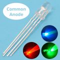 100Pcs F5 5mm Lamp Bead Round LED Emitting Diodes 4pin Bulb RGB Tri-Color Common Cathode Anode Decoration Atmosphere Neon. 