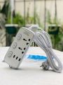 Extension lead Heavy Duty 3m Copper Wire Usb  Extension  Board with 4 Sockets (3 USB + 4 Universal + ON & OFF button), Multifunctional Power Strip, white Colors Usb port Extension lead / Three shoo lead cooper 3 meter. 