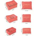 6PCS Travel Storage Bag Organizer Set For Clothes Shoes Cosmetic Tidy Organizer Wardrobe Suitcase Pouch Travel Organizers Packing Bags.