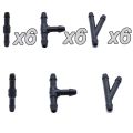 18PCS Windscreen Washer Joiner Pipe Connector T Piece Straight 3 Way Y Piece Air Fuel Water Petrol Wiper Washer Nozzle Hose.