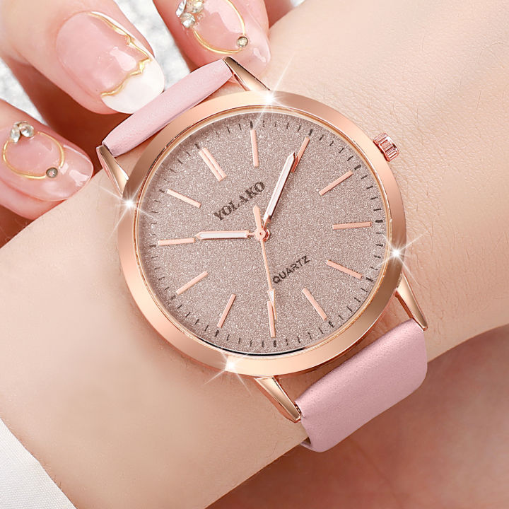 2PCS/Set%20Women's%20Watches%20Fashion%20Matting%20Dial%20Leather%20Band%20Analog%20Quartz%20Watch%20Set%EF%BC%88Without%20Box%EF%BC%89%20-%20Image%203
