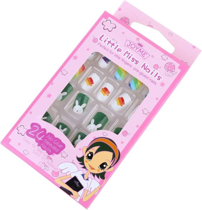 12%20/%2024%20pcs%20/%20box%20Kids%20False%20Nails,%20ABS%20Material%20Children%20Artificial%20Nail%20Tip%20Fashion%20Full%20Cover%20Press%20Pre-Glued%20for%20Party,%20Nail%20art%20for%20kids%20-%20Image%204