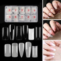 500 PCS / Box Clear Natural Artificial Fake Nail Tips Full Half Cover French False Nails Mixed Sizes Extension Long Tips. 