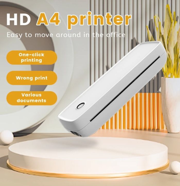 Portable A40 Thermal Printer Inkless Bluetooth A4 paper Mobile Phone photo Document printer for office work home printer, Shipping label print support Pc Mac