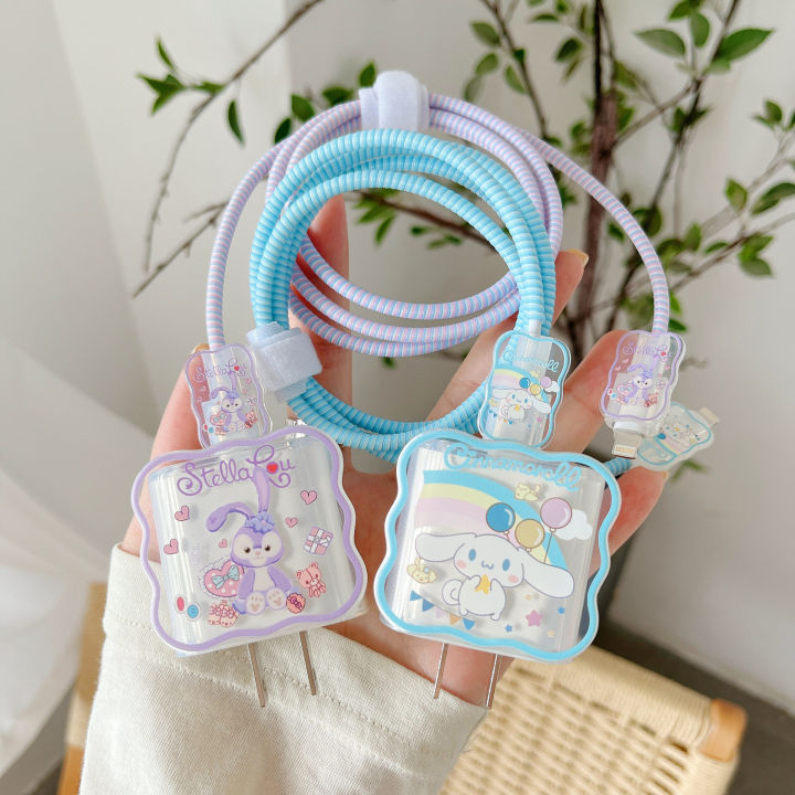 Shipped from Thailand! Cute cartoon charging cable case for Apple power adapter 18W/20W charging cable protector Cable Protector broken