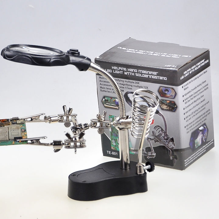 Helping Hands Soldering Station – 3 Flexible Aluminum Arms With Gooseneck Holders, Anti-Slip Base For Precision Work