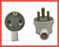 3 Pin Male Power Plug Side Entry (shoe) Porcelain Base High Quality. 