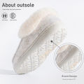 Platform Slippers Women Wedge Memory Foam TPR Non Slip Sole Warm Fuzzy Winter Durable Bedroom Shoes Cozy Comfort.