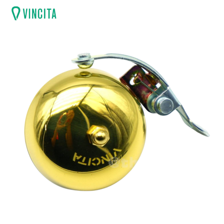 Vincita Vintage Brass Bike Bell - Shiny Gold Color, Long Sustain