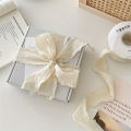 Bohemian Pleated Fabric Ribbon for  & Bouquets. Textured Ribbon for Crafts, Weddings, Festive Decor (1 Roll). 