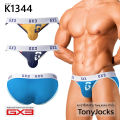 GX3 men's underwear the cotton athletic briefs by tonyjocks, navy blue yellow briefs, choose 3 packs or one piece, underwear briefs, men's underwear Japan style sexy k1344. 