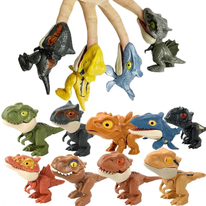 Jurassic Finger Dinosaur  Tyrannosaurus Model Toys for Kids Finger Biting Dinosaurs Movable Joints Dinosaur Toy for Boy Gift