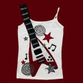 Summer New Y2K Punk Rock Trend Visual Design Musical Note Printed Camisole Vintage Fashion Hip Hop Personality Slim Emo Girl Top.