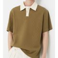 Becoolman - Men's Polo Shirt, Loose Version, Waffle Fabric, Casual T-Shirt, Fashion Color Matching, Vintage Trend, Simple and Easy to Match.. 
