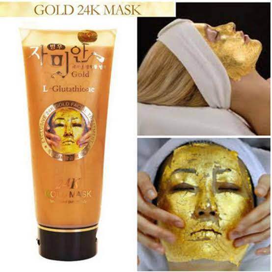 Mask Gold 24K Gold Mask L Glutathione Cream Soft Facial Treatment 220 Ml Pure Beauty Skin