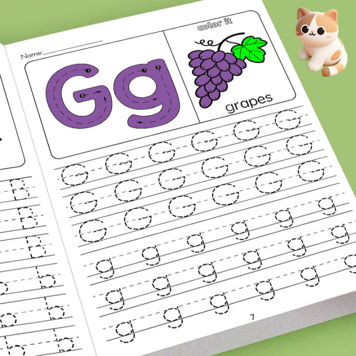 Writing Exercise Cartoon A-Z Pen Control Pre-Writing Workbook for Preschool Kids, 32 Pages ...