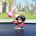 Couple Cute Ornaments for Car, Car Decoration Cute Cartoon Couples Action, Cartoon Car Dashboard Decorations, Cute Lovely Kiss C. 