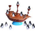 1 Set Pirate Boat Puzzle Desktop game toy Board Game Balance Penguin Pirate Ship for parent-child interaction Birthday gift.