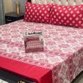 Bedsheet King Size Bed 3-Pcs Set (Cotton Fabric) Export Quality. 
