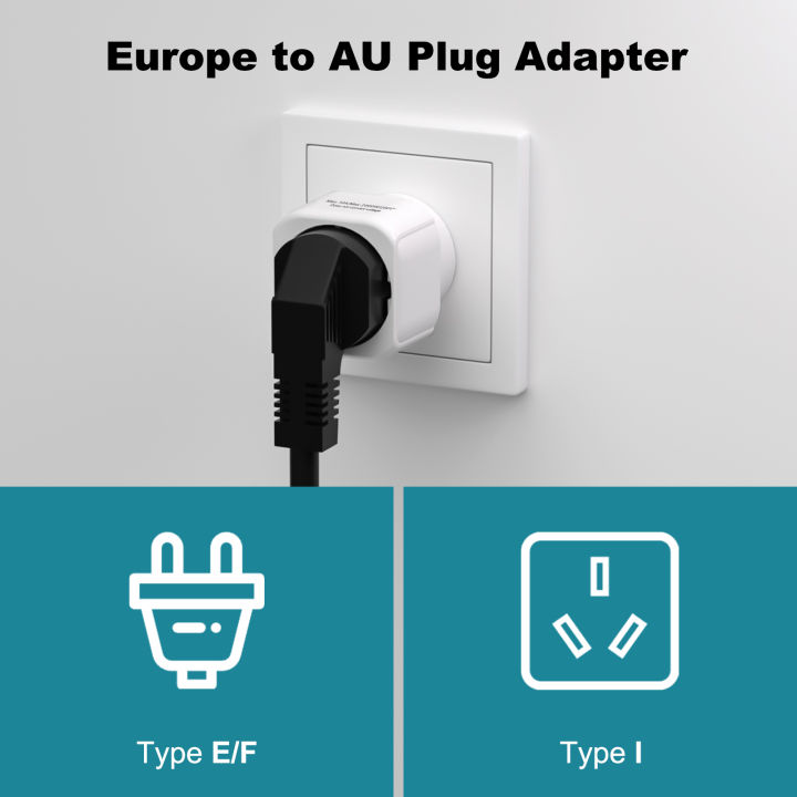 2/4pcs%203Pin%20AU%20NZ%20Power%20Plug%20Adapter%20EU%20to%20AU/NZ%20Plug%20Converter,%20New%20Zealand%20Australia%20Travel%20Plug%20Wall%20Plug%20Socket%20White%20-%20Image%202
