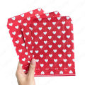 25 pcs Valentine's Day Bags 13x18cm, Red Heart Paper Treat Bags Small Favor Bags for Valentine's Party, Wedding, Birthday.
