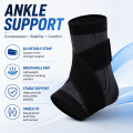 Adjustable Ankle Support Brace Compression Sleeve Wrap Strap Breathable Knit Stabilizer for Sports Running Training Adult Unisex. 