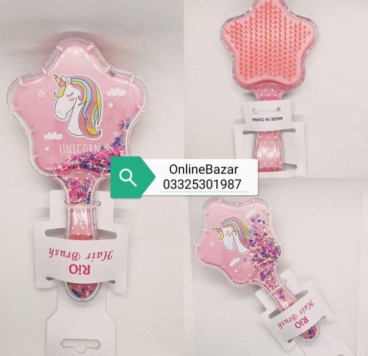 Fancy Capricorn Cartoon Glitter Hair Brush for Kids