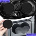 Universal Car Coasters Non-Slip Car Cup Holder Black Grey Car Cup Pad  Mat Auto Interior Accessories Embedded Drink Holder. 