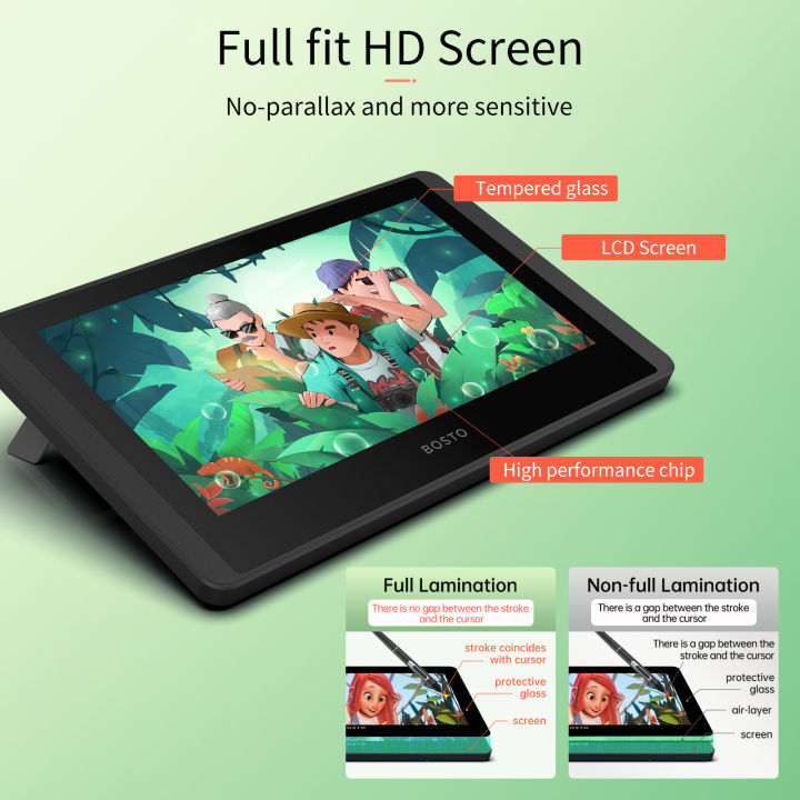 BOSTO%2012HD-A%20H-IPS%20LCD%20Graphics%20Drawing%20Tablet%20Monitor%2011.6%20Inch%20Size%201366x768%20Display%208192%20Pressure%20Level%20Passive%20Technology%20-%20Image%202