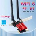 WiFi 5 PCI-E Wireless Adapter Network Card AC1200 Dual Band 2.4G/5GHz 802.11AC For Bluetooth 4.0 Desktop Laptop Windows 10. 