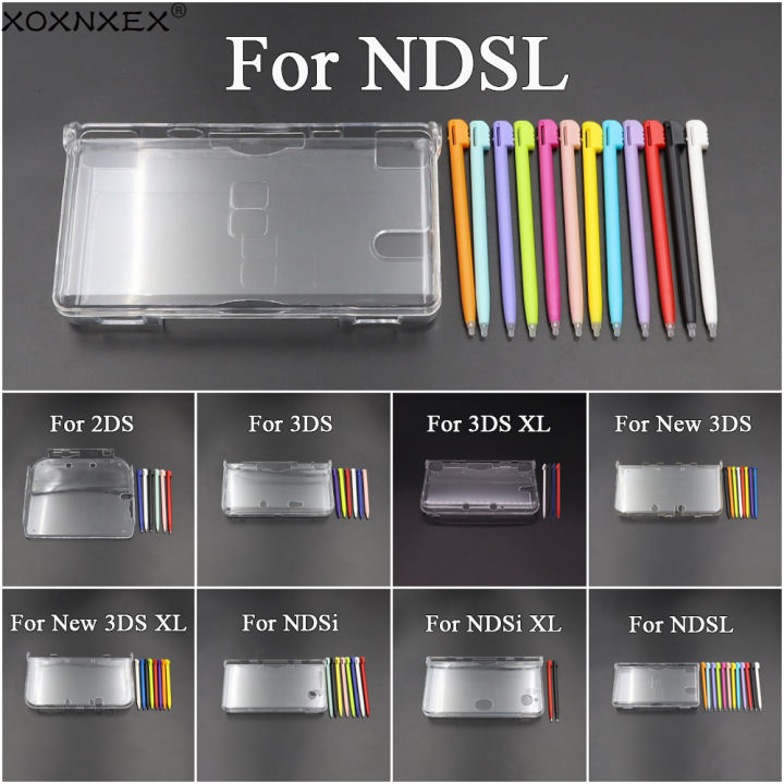 Plastic Clear Crystal Hard Shell Case Cover+Stylus Pen For 2DS 3DS New 3DS XL LL For NDSL NDSi XL LL