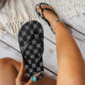 Women's Summer Fashion Print Patt Flat Flip-Flops, Casual Comfortable Breathable Waterproof Slip-On Bathroom Pool Beach Slippers.