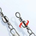 JSFUN 5 Size 100pcs/Pack Swivels Fishing Connector Pin Bearing Rolling Swivel Snap Fastlock Clips Fishhook Fishing Tackle.