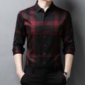 New Men's Casual Printed Long Sleeved Lapel Shirt for Spring and Autumn Fashion Comfortable Wrinkle Free Top Without Ironing. 