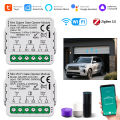 Tuya Smart WiFi/Zigbee Garage Door Opener Switch Module 100V-240V Smart Life APP Remote Work With Alexa  Home Voice Contro. 