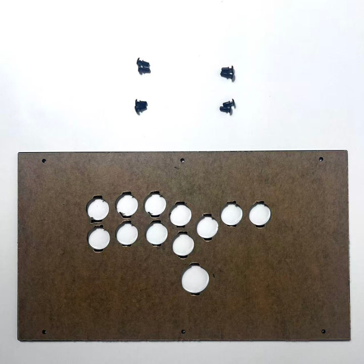 Arcade%20Controller%20DIY%20Panel%20FightBox%20Custom%20Panel%20F%20Series%2035cm%20x%2020cm%20Hitbox%20Style%20Transparent%20Glossy%20Frosted%20Panel%20with%20Screws%20-%20Image%204