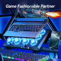 COOLCOLD Laptop Cooling Pad with 12 Quiet Fans,12-17.3 Inch Gaming Laptop Cooler Stand with Two USB Ports & Phone Holder.
