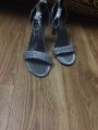 high heel sandals in silver for women. 
