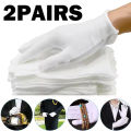 Disposable White Cotton Gloves Lightweight Breathable Etiquette Gloves for Waiter Driver Jewelry Work. 