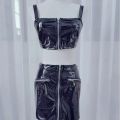 New  Patent Leather Elastic Mini Hip Skirt Nighub Hot Leather Mini Skirt  Evening Dresses Women Black Skirt. 