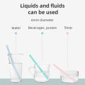 6 PCS Transparent Silicone Straws Reusable Food Grade Bendable Straight Drinking Straw With Cleaning Brush Set Party Accessory. 