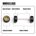 1/64 Model Car White Wheels with Fixed  Tires Comes with Rivets for Diecast Model Refitting Parts for 4pcs 1set. 