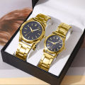 【Low price】2pcs Fashion Couple Watches Luxury Men Women Simple Quartz Watches Alloy Band Wristwatches Reloj Mujer（Without Box）. 