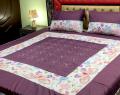 Embroidered Patch Work King Size BedSheet - High Quality - Cotton Double Bedsheet Embroided by Dazzling point. 